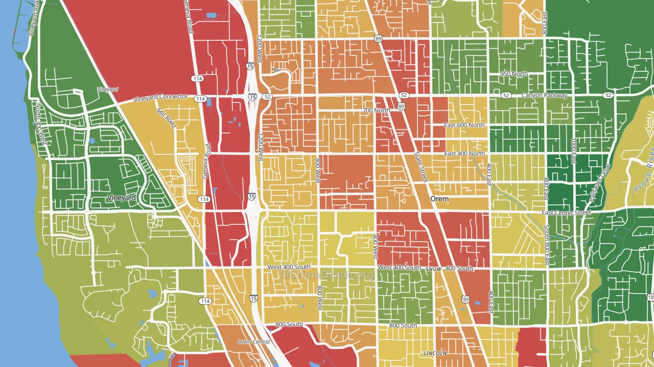 Suncrest, Orem, UT Map of Drug-Related Crime Rates