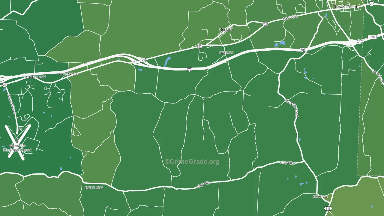 Sundale, OH Map of Drug-Related Crime Rates
