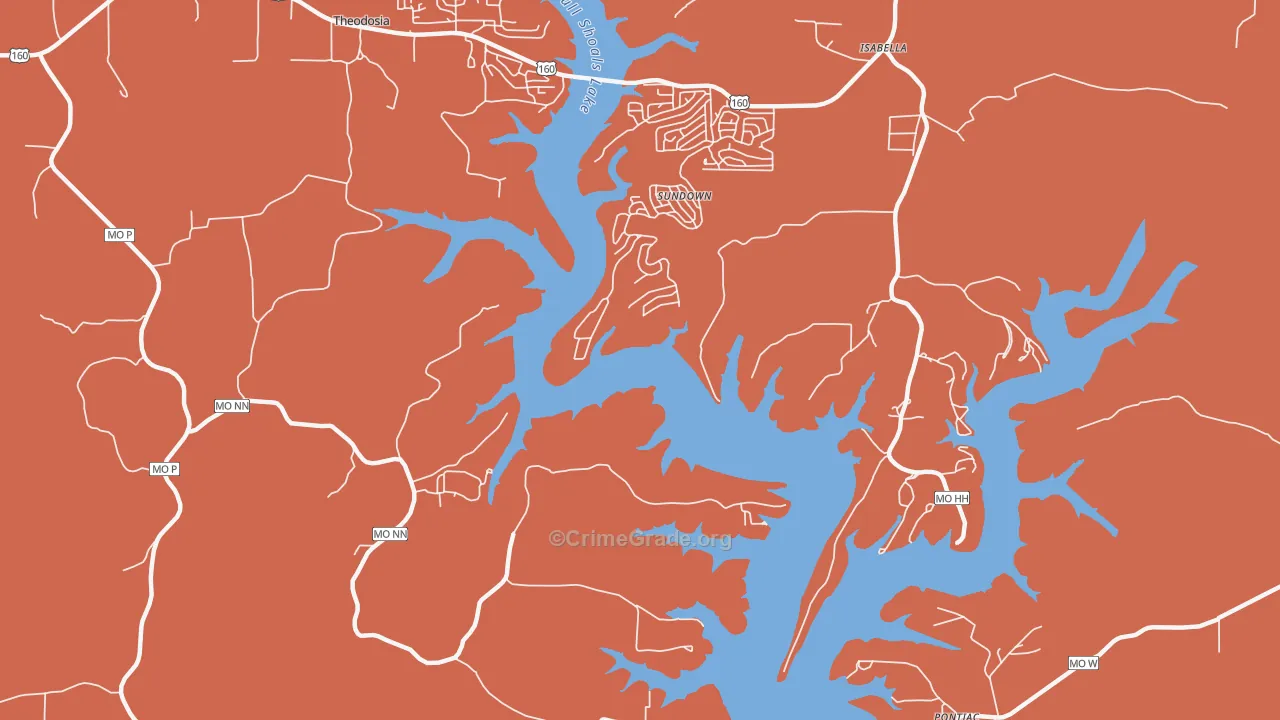 Sundown, MO Map of Drug-Related Crime Rates