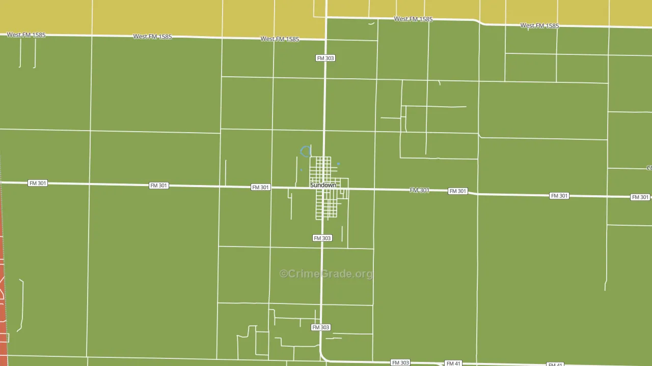 Sundown, TX Map of Drug-Related Crime Rates