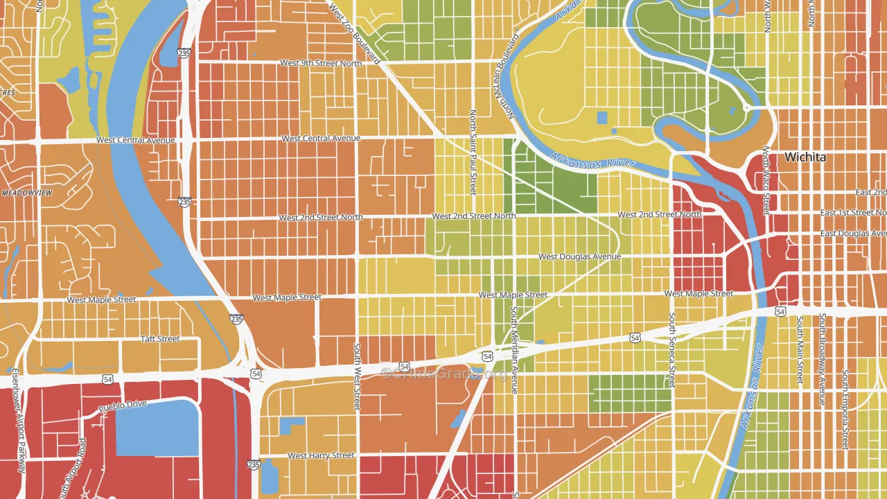 Sunflower, Wichita, KS Map of Drug-Related Crime Rates