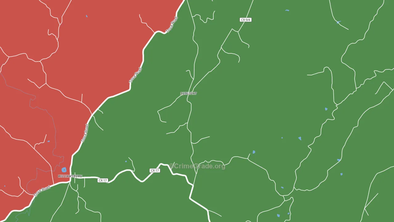 Sunlight, WV Map of Drug-Related Crime Rates
