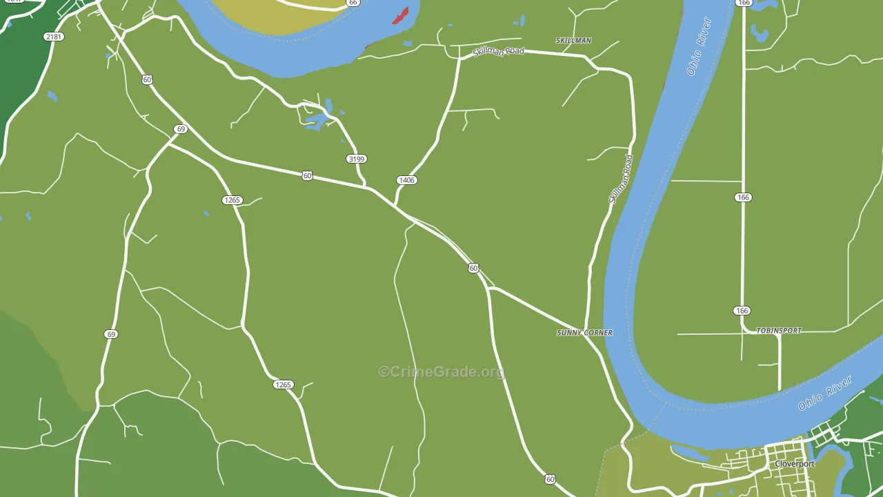 Sunny Corner, KY Map of Drug-Related Crime Rates