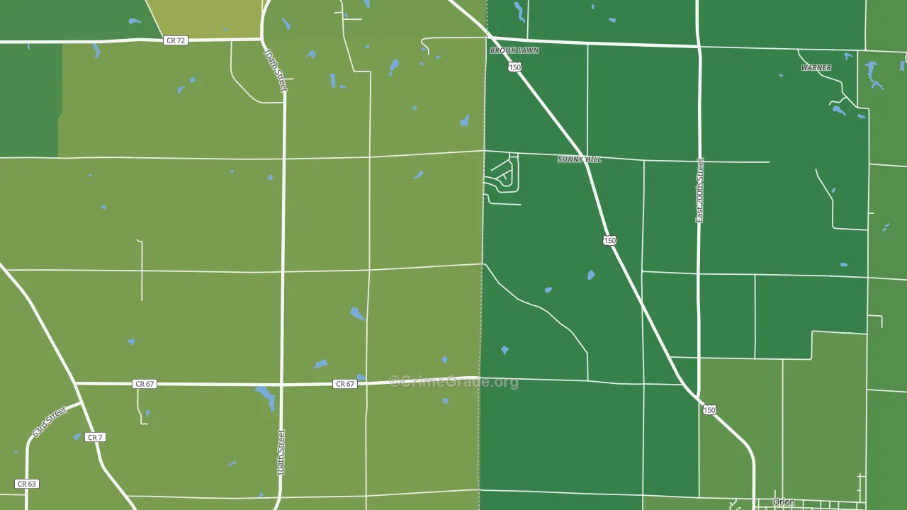 Sunny Hill Estates, IL Map of Drug-Related Crime Rates