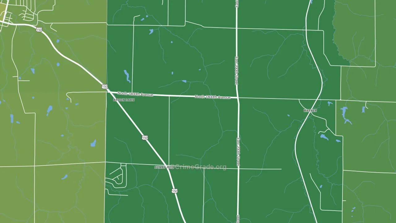 Sunny Hill, IL Map of Drug-Related Crime Rates