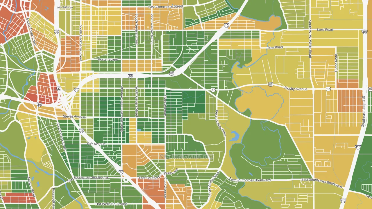 Sunny Slope, San Antonio, TX Map of Drug-Related Crime Rates