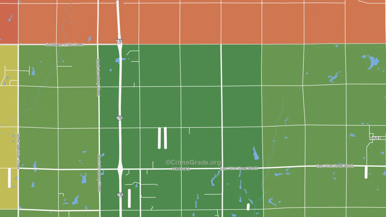 Sunnydale, KS Map of Drug-Related Crime Rates