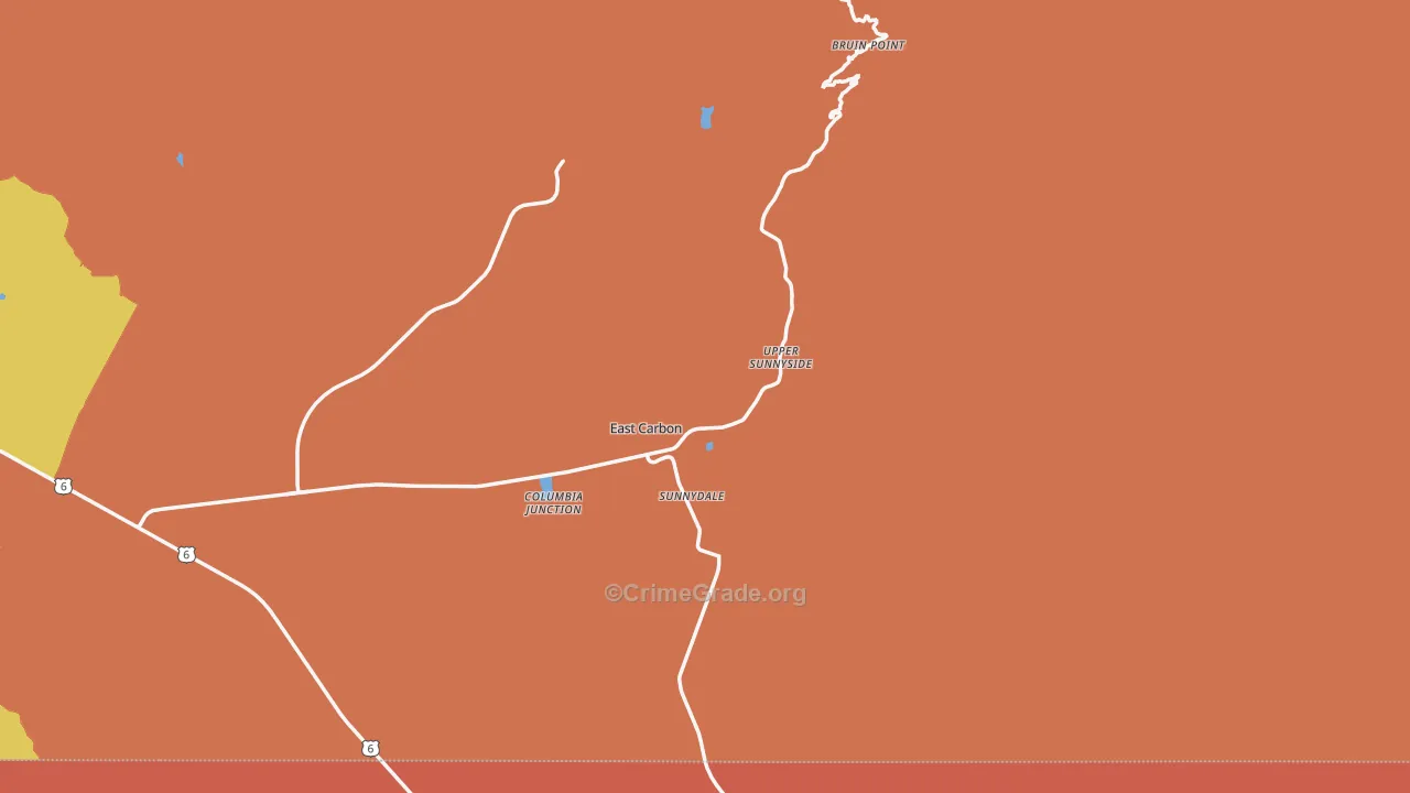 Sunnyside, UT Map of Drug-Related Crime Rates