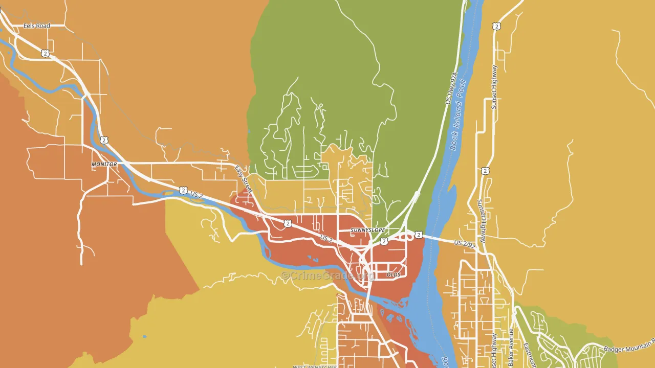 Sunnyslope, WA Map of Drug-Related Crime Rates