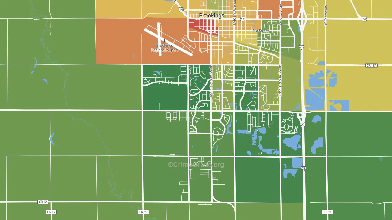 Sunnyview, SD Map of Drug-Related Crime Rates