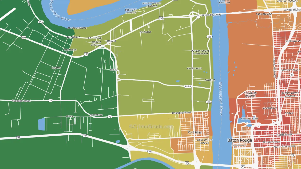 Sunrise, LA Map of Drug-Related Crime Rates