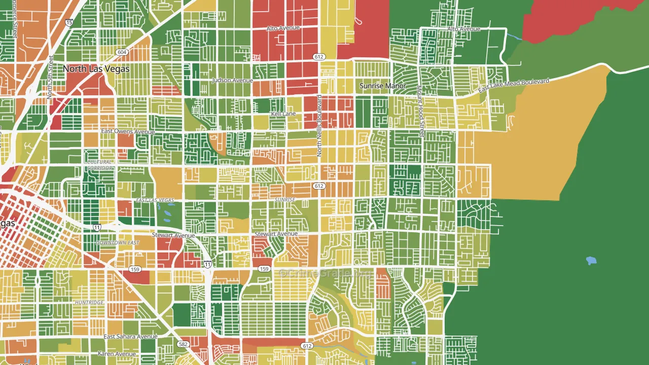 Sunrise Manor, NV Map of Drug-Related Crime Rates