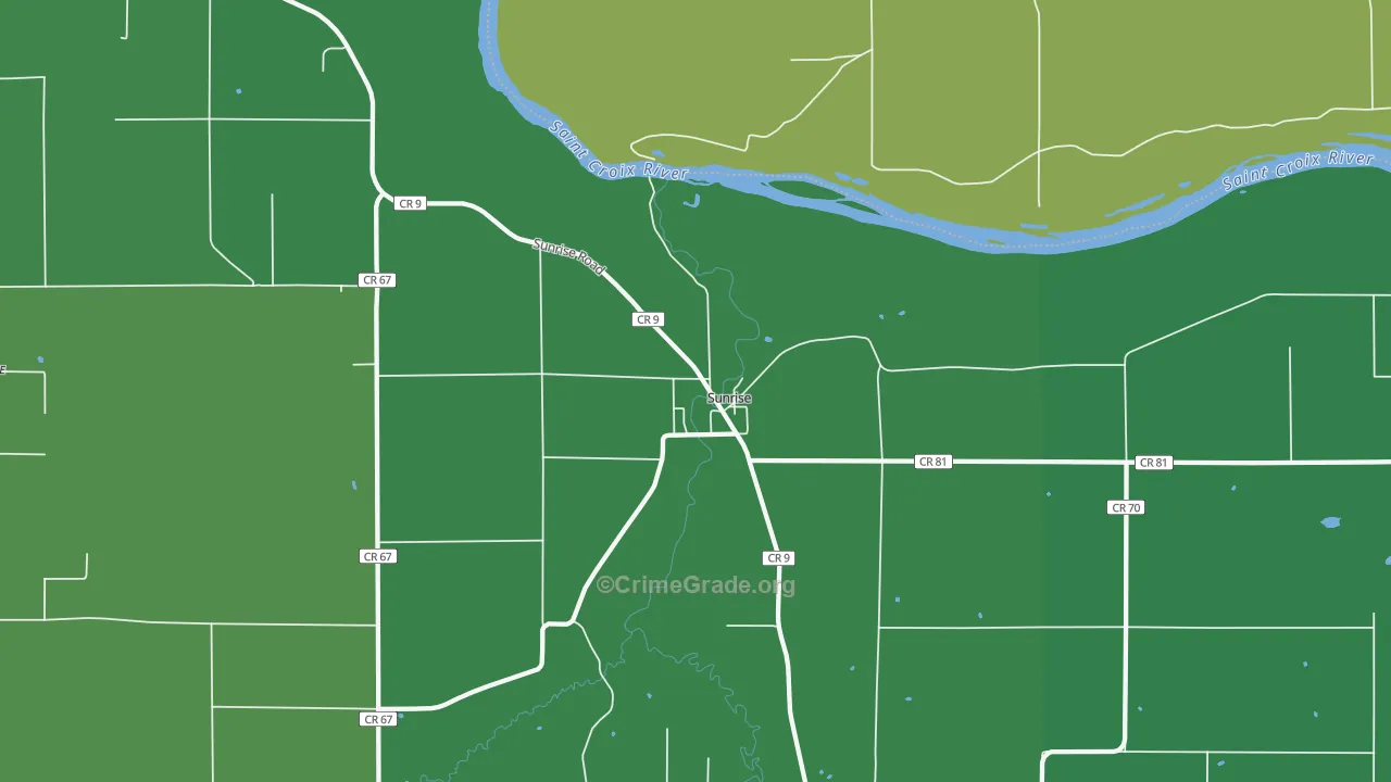 Sunrise, MN Map of Drug-Related Crime Rates