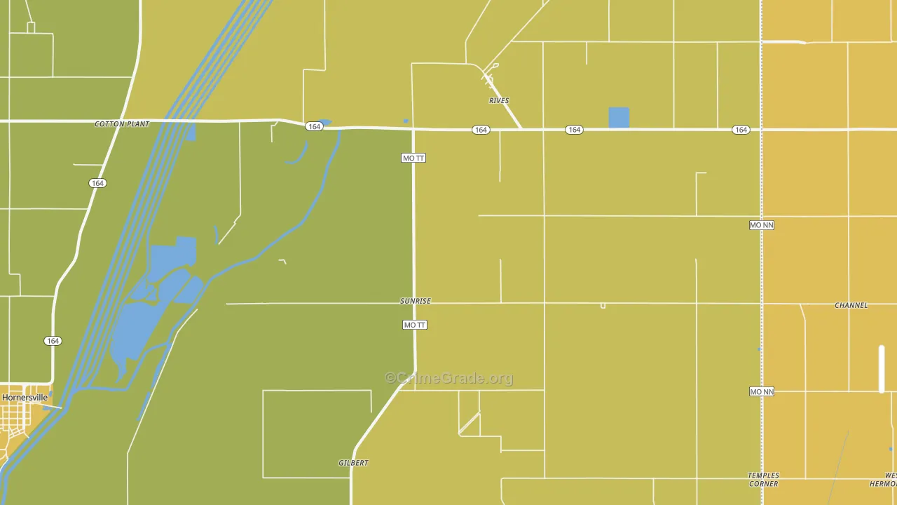 Sunrise, MO Map of Drug-Related Crime Rates
