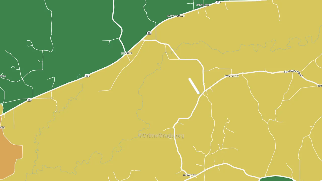 Sunrise, MS Map of Drug-Related Crime Rates