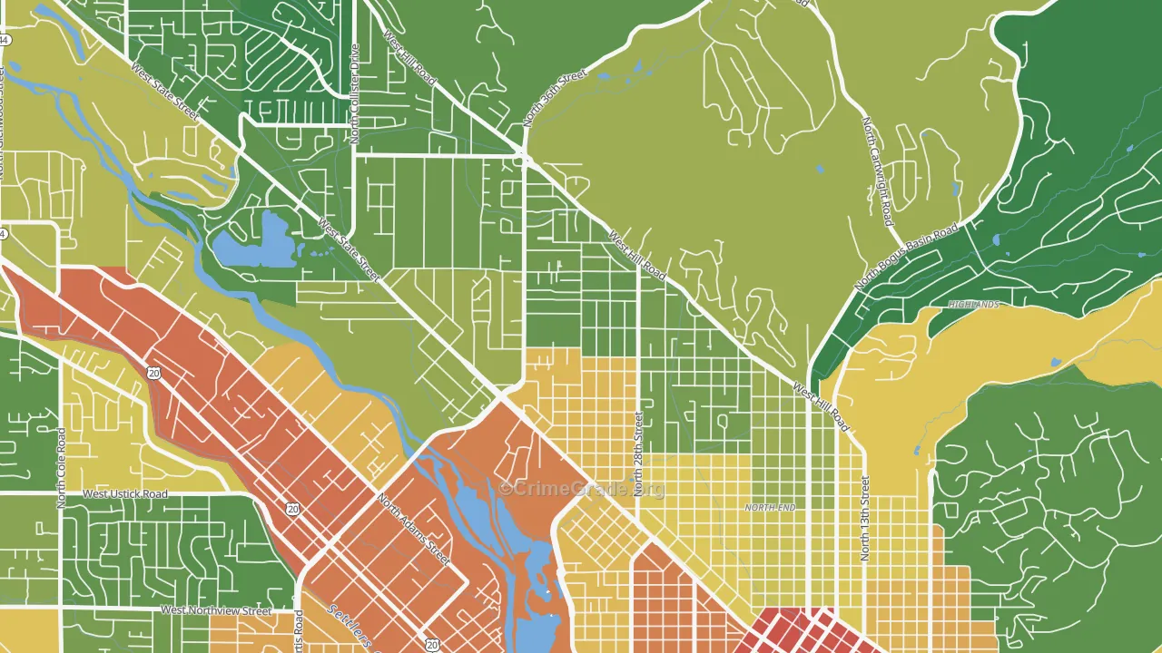 Sunset, Boise, ID Map of Drug-Related Crime Rates