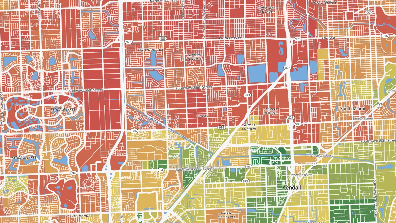 Sunset, FL Map of Drug-Related Crime Rates