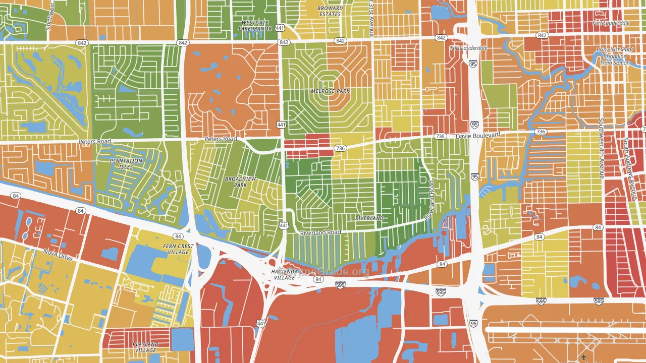 Sunset, Fort Lauderdale, FL Map of Drug-Related Crime Rates