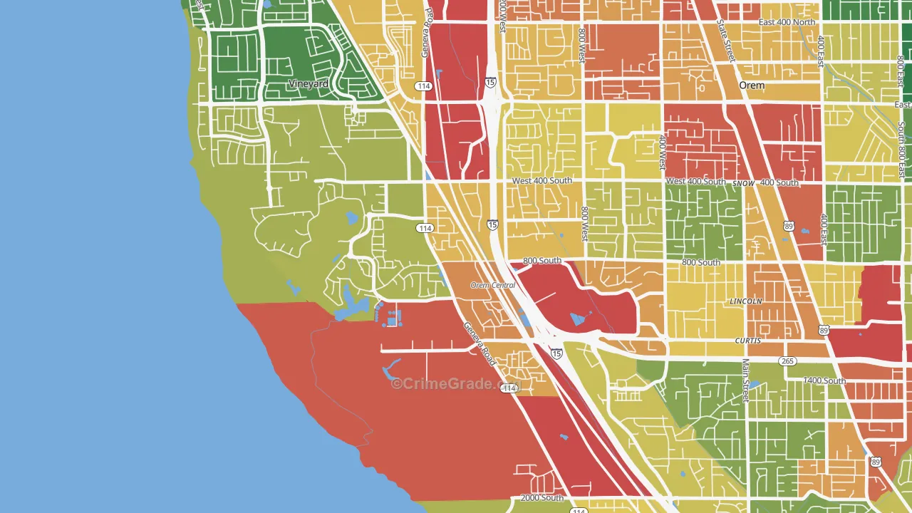 Sunset Heights, Orem, UT Map of Drug-Related Crime Rates