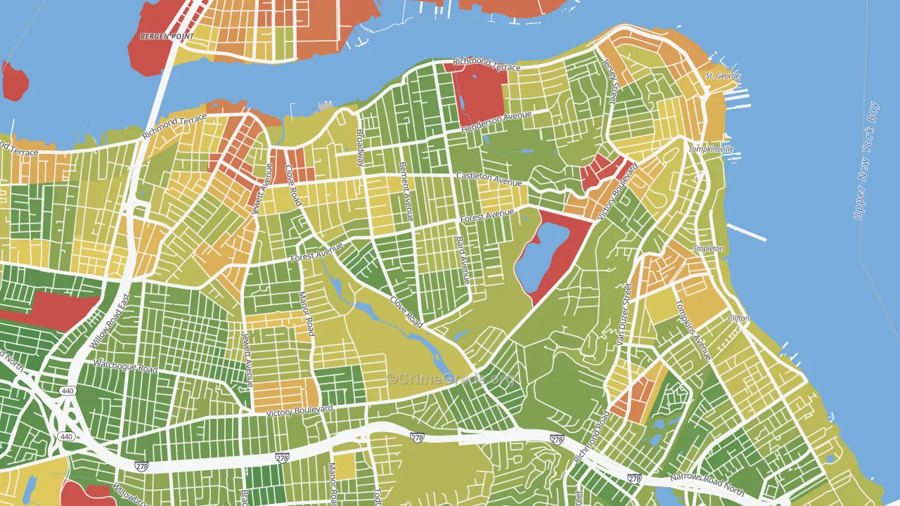 Sunset Hill, Staten Island, NY Map of Drug-Related Crime Rates