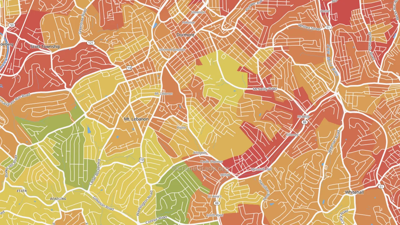 Sunset Hills, Pittsburgh, PA Map of Drug-Related Crime Rates