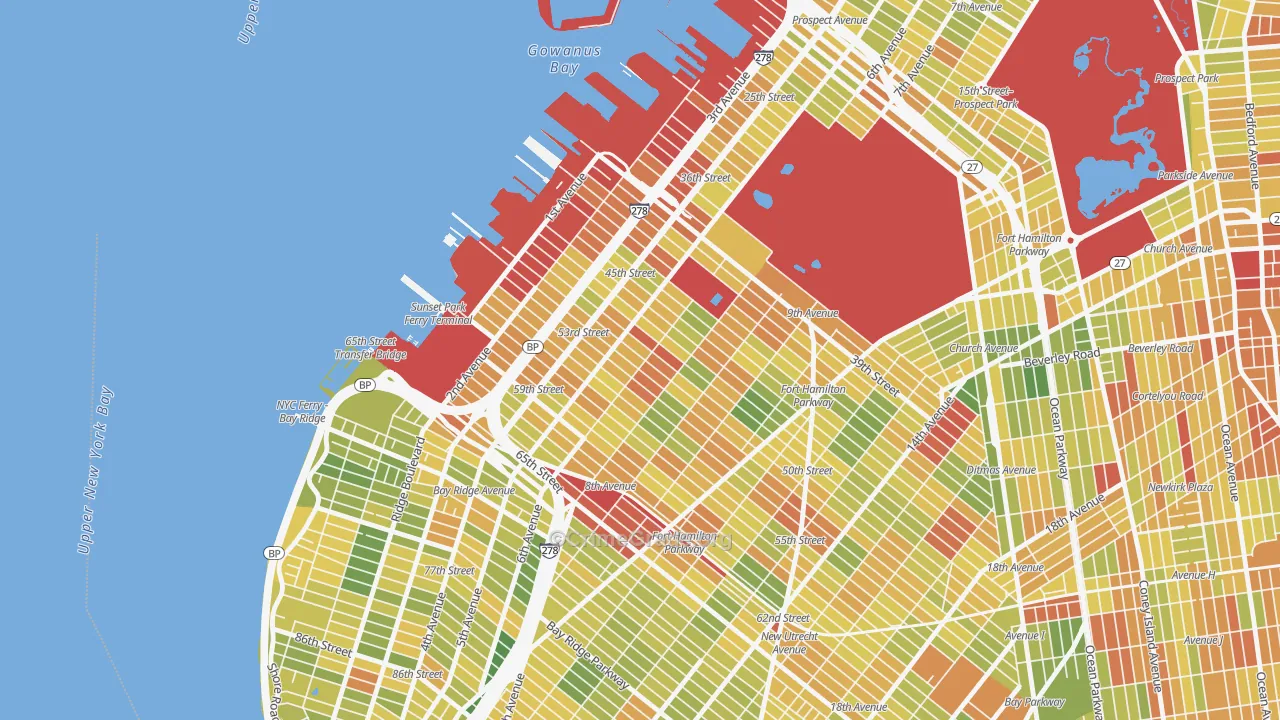 Sunset Park, Brooklyn, NY Map of Drug-Related Crime Rates