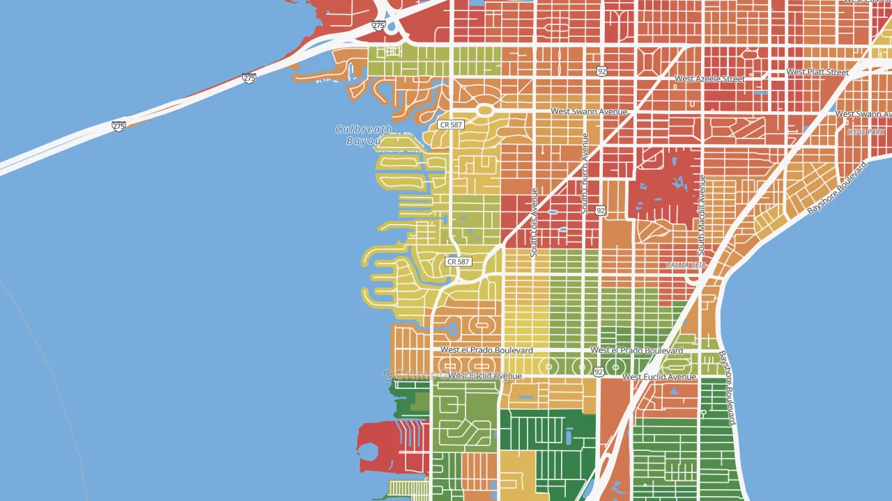 Sunset Park, Tampa, FL Map of Drug-Related Crime Rates