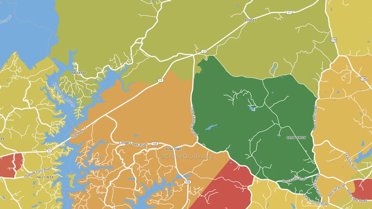 Sunset, SC Map of Drug-Related Crime Rates