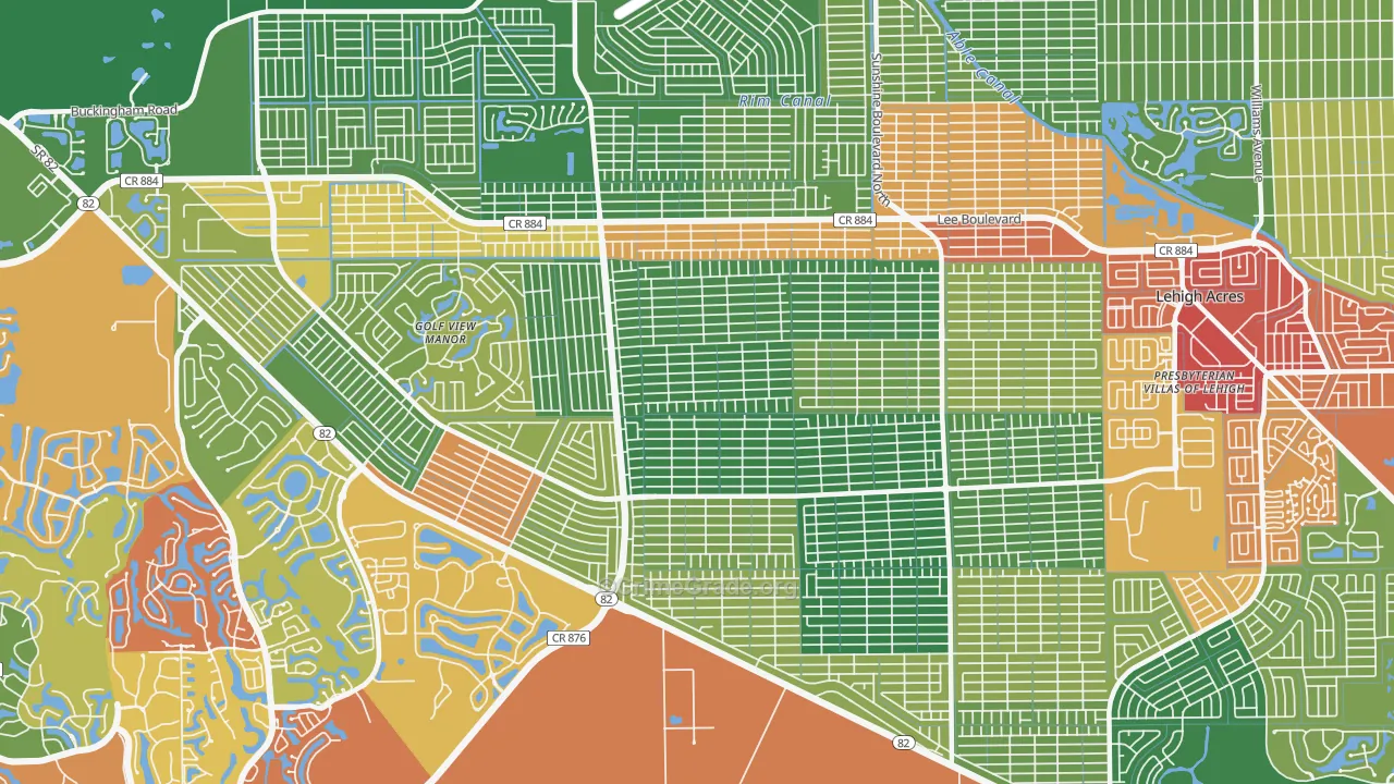 Sunshine, Lehigh Acres, FL Map of Drug-Related Crime Rates