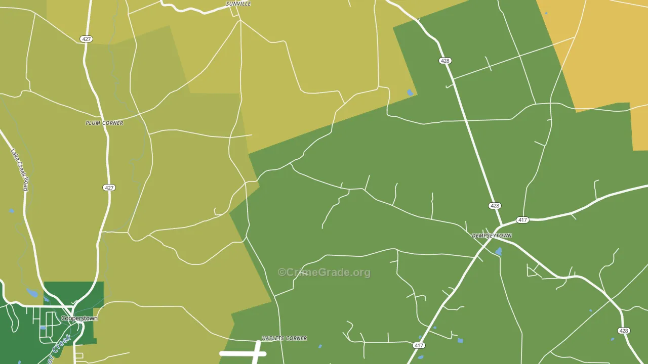 Sunville, PA Map of Drug-Related Crime Rates