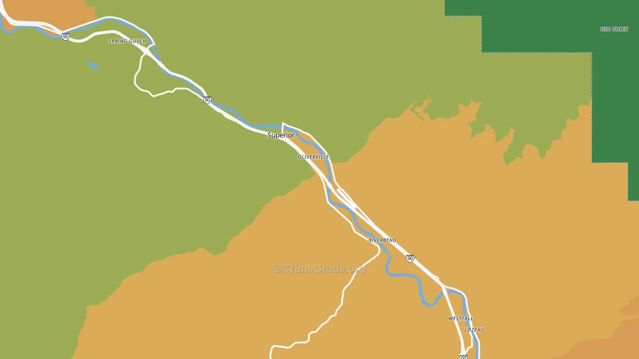 Superior, MT Map of Drug-Related Crime Rates