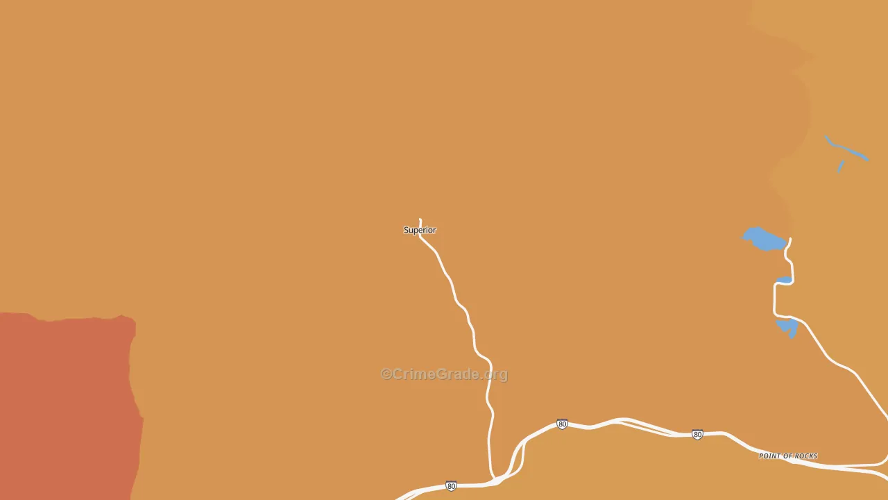 Superior, WY Map of Drug-Related Crime Rates