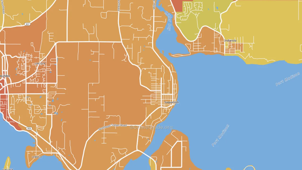 Suquamish, WA Map of Drug-Related Crime Rates