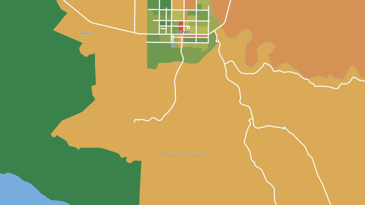 Surf, CA Map of Drug-Related Crime Rates