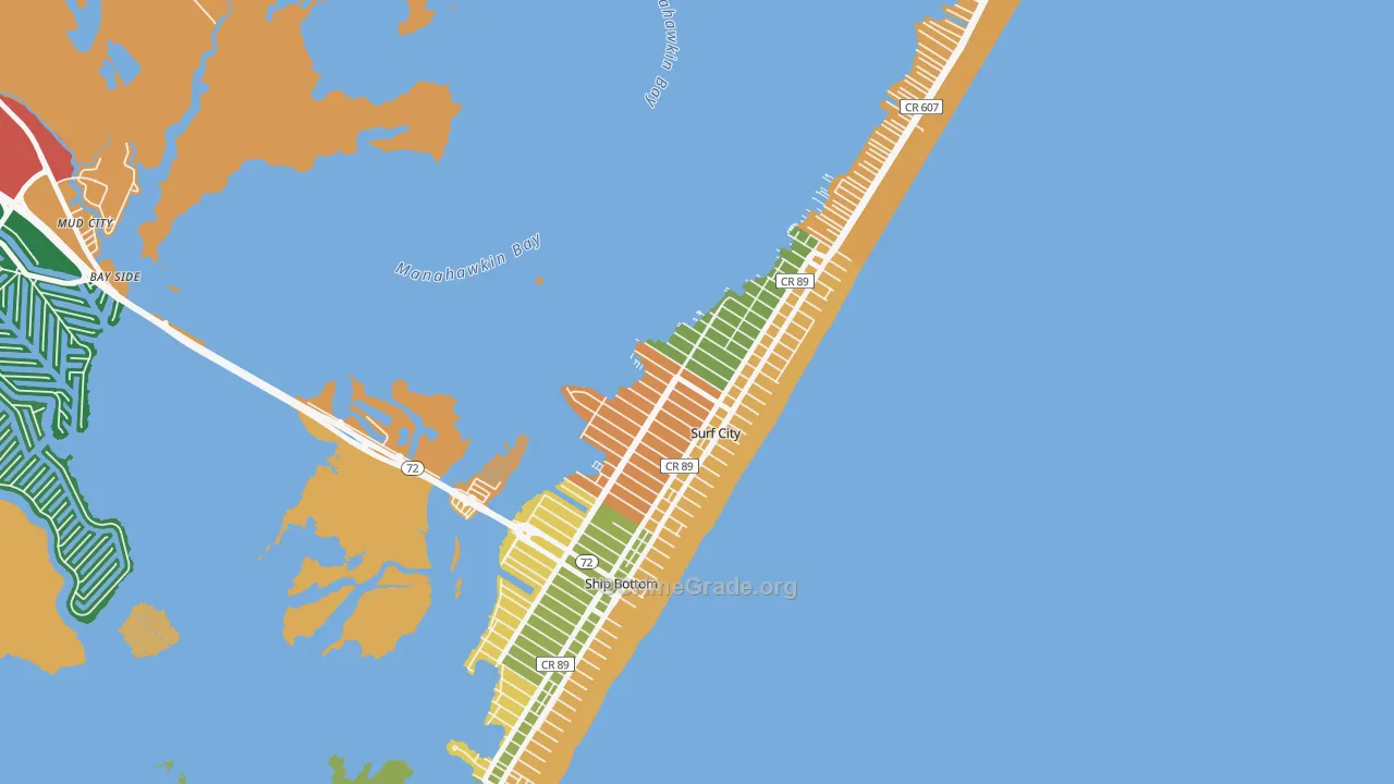 Surf City, NJ Map of Drug-Related Crime Rates