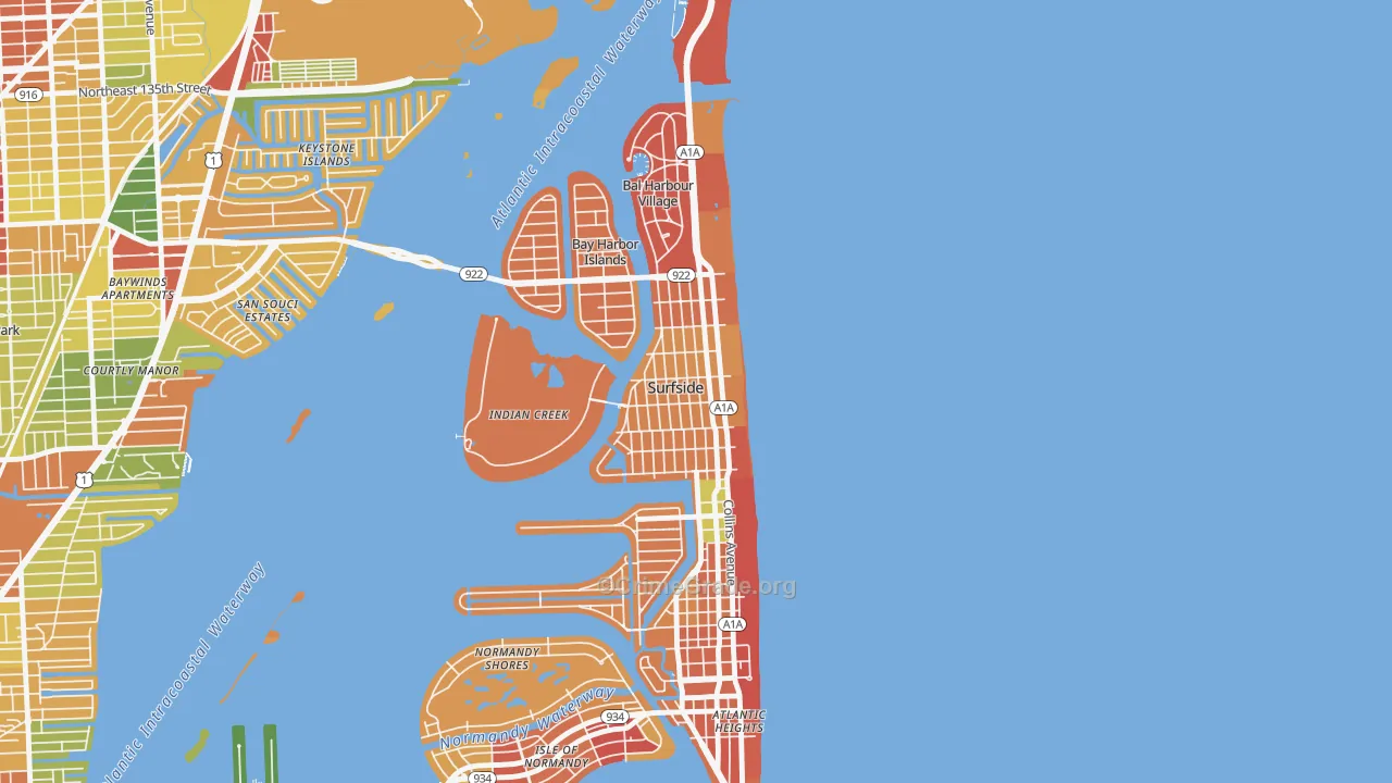 Surfside, FL Map of Drug-Related Crime Rates