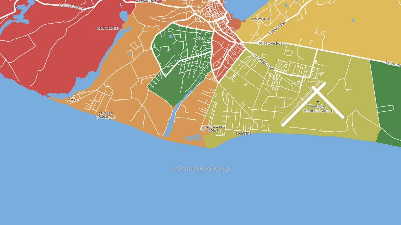 Surfside, MA Map of Drug-Related Crime Rates