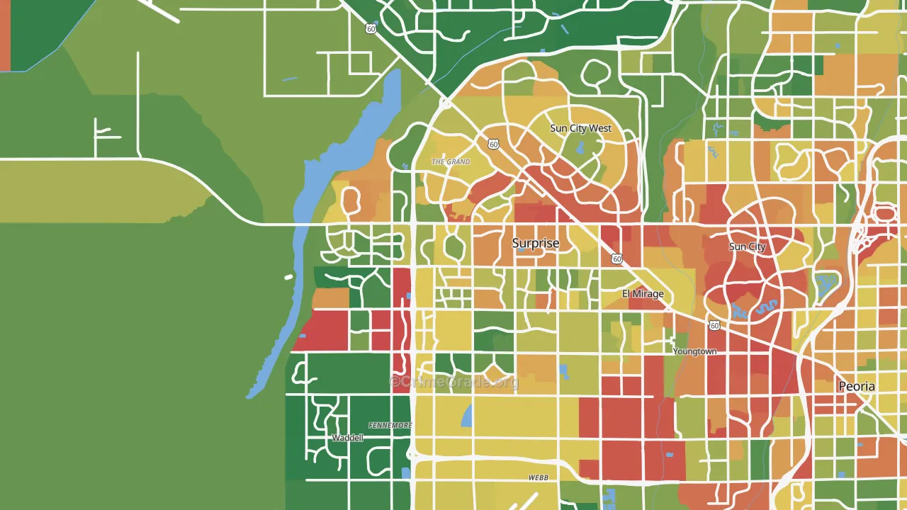 Surprise, AZ Map of Drug-Related Crime Rates