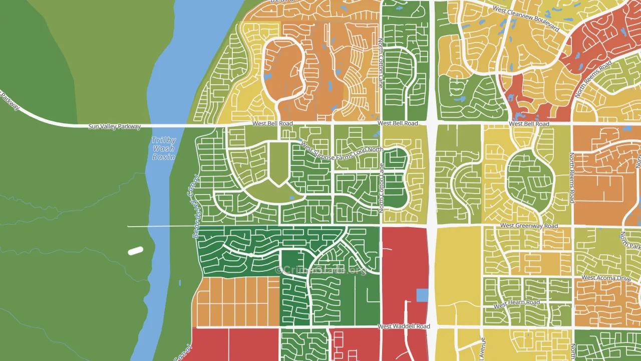 Surprise Farms, Surprise, AZ Map of Drug-Related Crime Rates