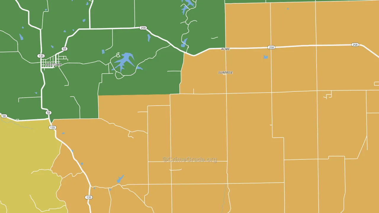 Surprise, IN Map of Drug-Related Crime Rates