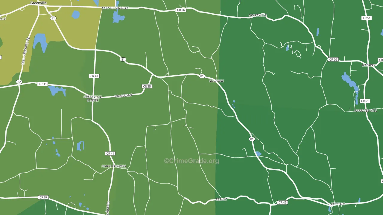 Surprise, NY Map of Drug-Related Crime Rates