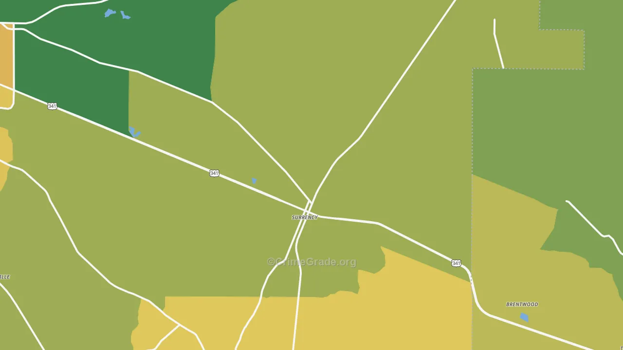 Surrency, GA Map of Drug-Related Crime Rates