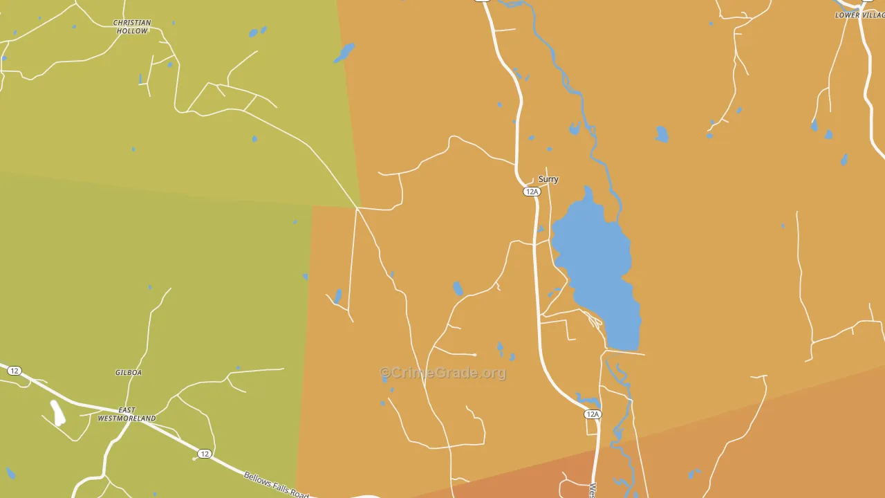 Surry, NH Map of Drug-Related Crime Rates