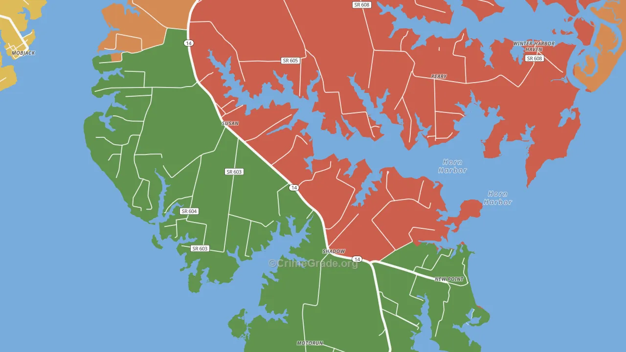 Susan, VA Map of Drug-Related Crime Rates