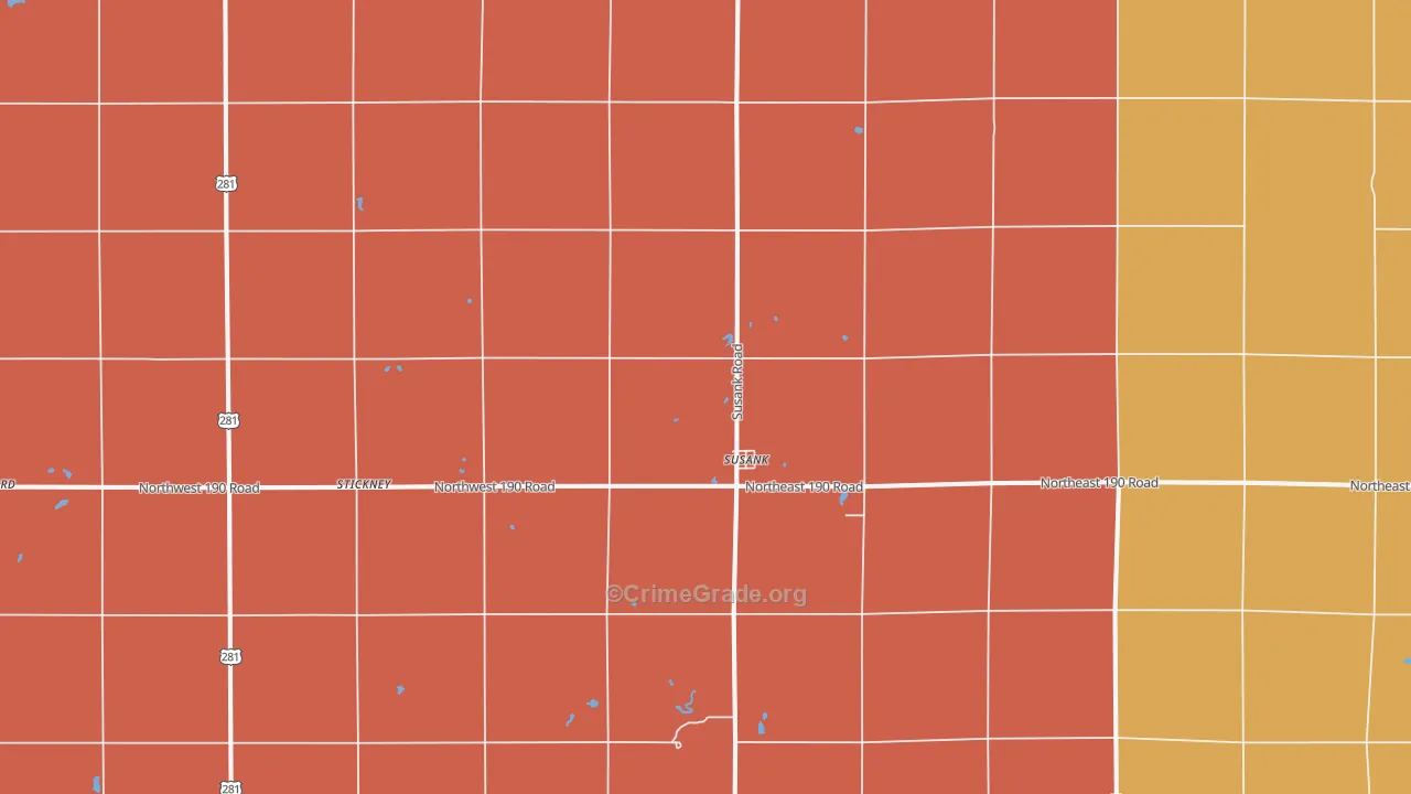 Susank, KS Map of Drug-Related Crime Rates
