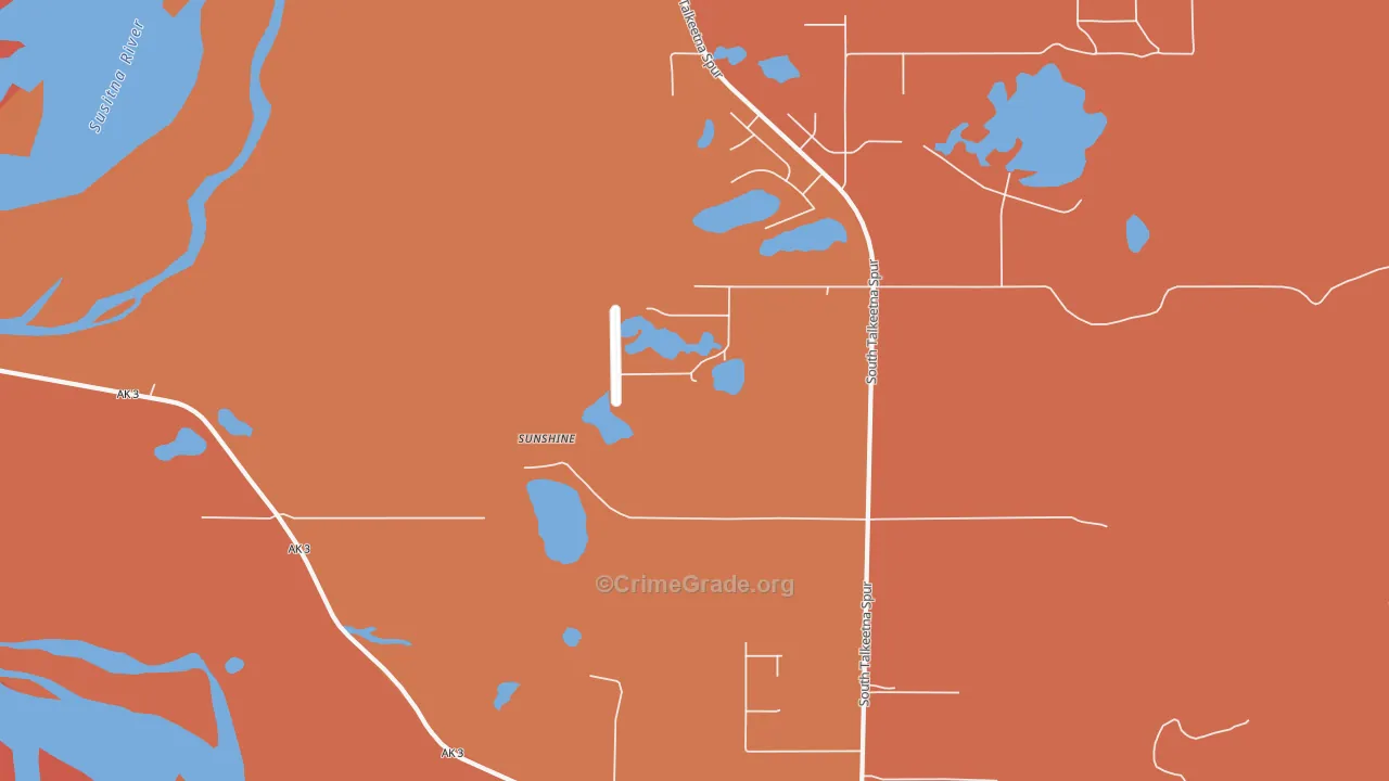 Susitna North, AK Map of Drug-Related Crime Rates