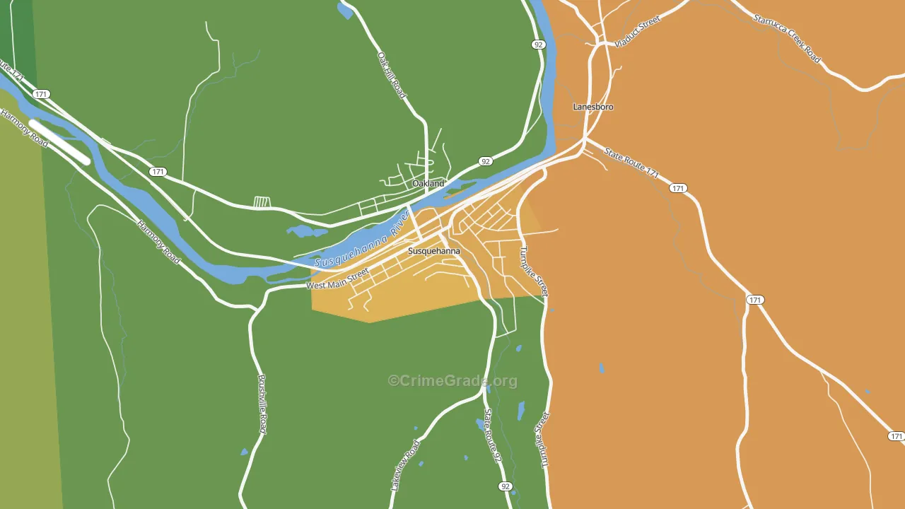 Susquehanna Depot, PA Map of Drug-Related Crime Rates