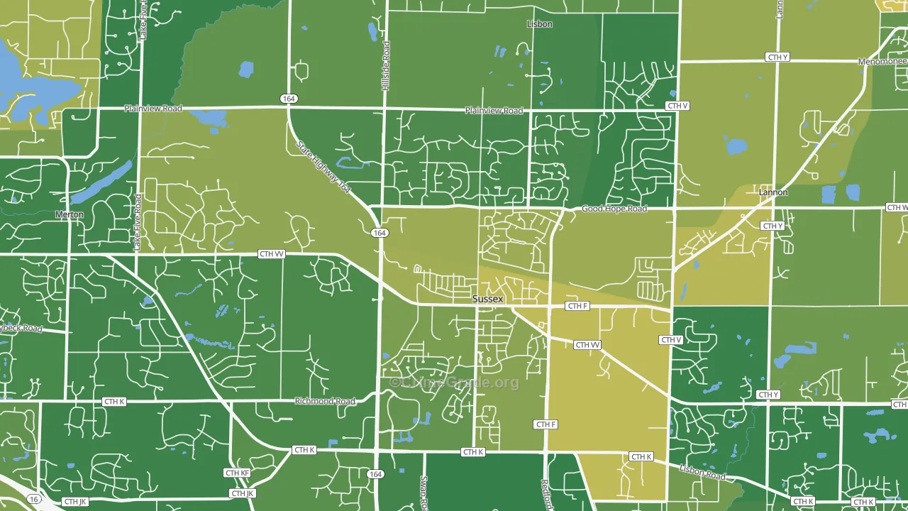 Sussex, WI Map of Drug-Related Crime Rates