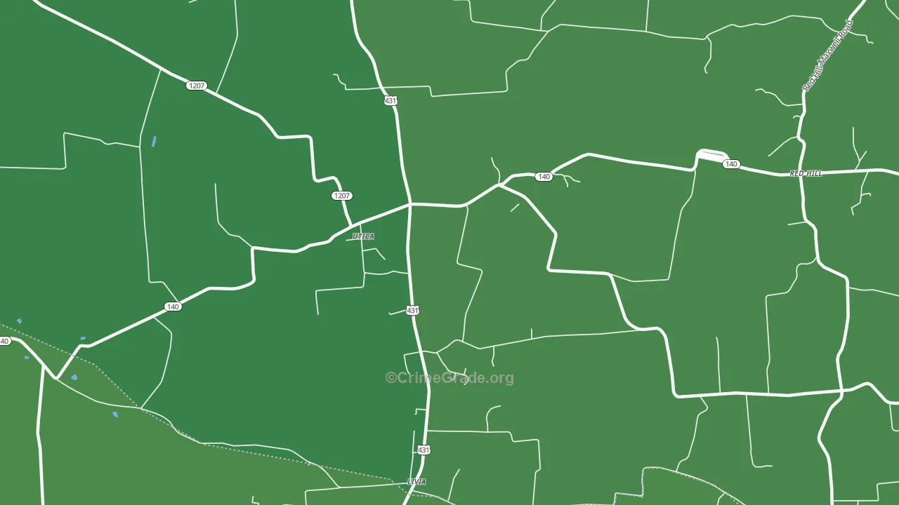 Sutherland, KY Map of Drug-Related Crime Rates