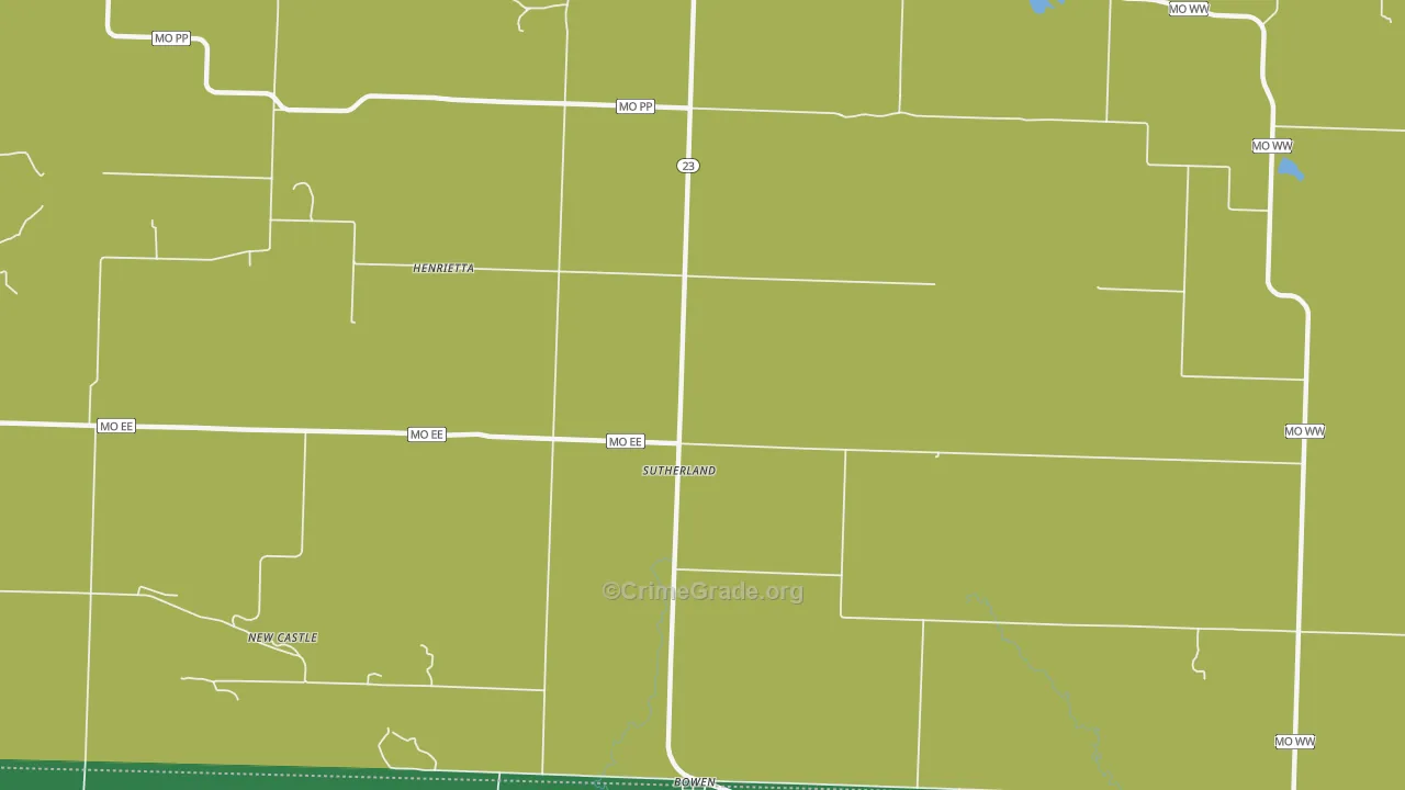 Sutherland, MO Map of Drug-Related Crime Rates